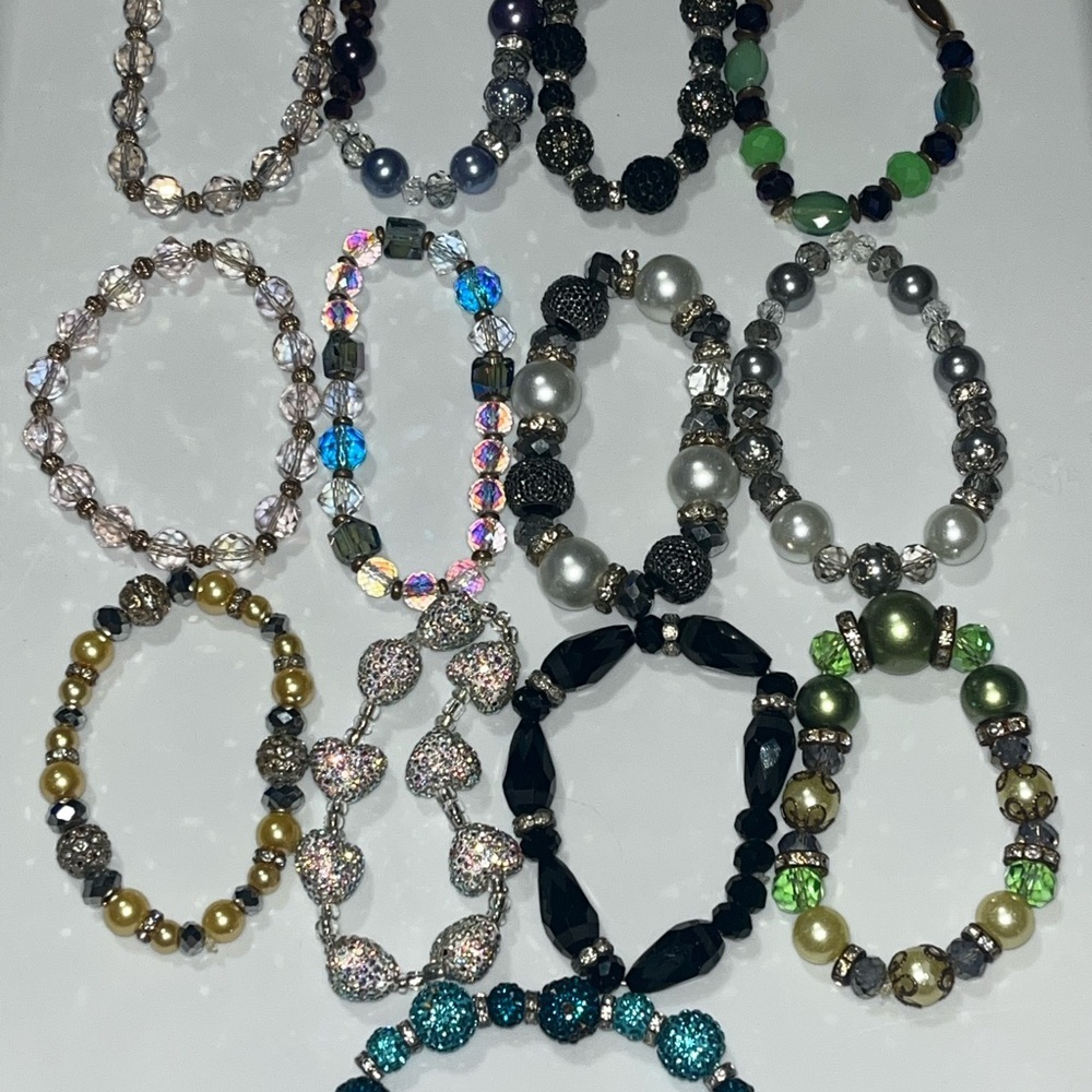 Elegant Multicolor Beaded Bracelets, Lot